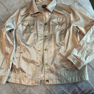Chico's Metallic Gold Jean Jacket